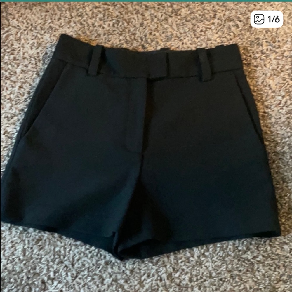 Maje black high waisted dress shorts